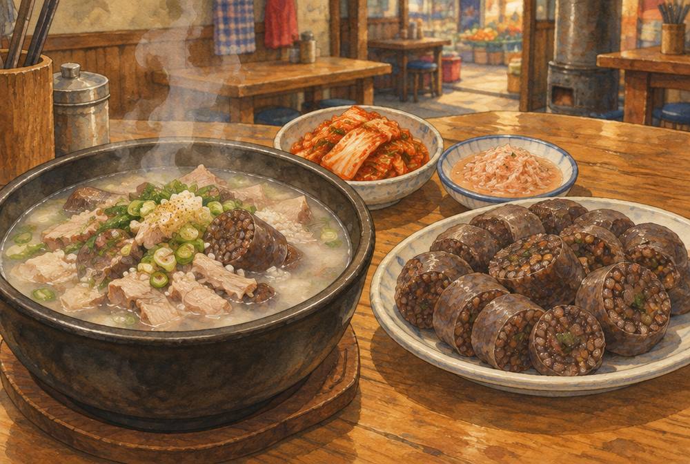 아바이순대 일러스트