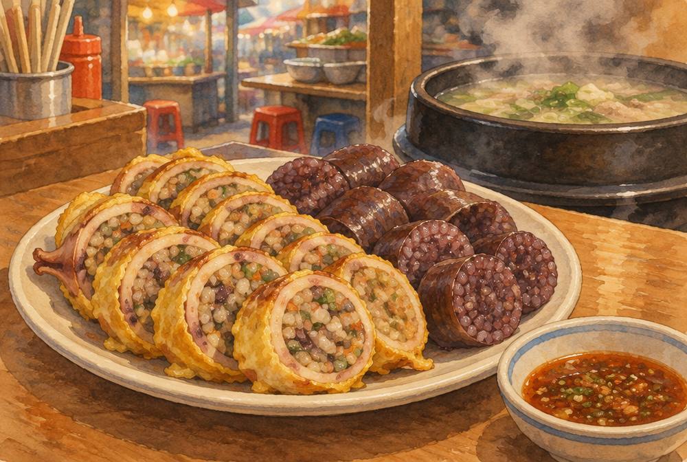 오징어순대 일러스트